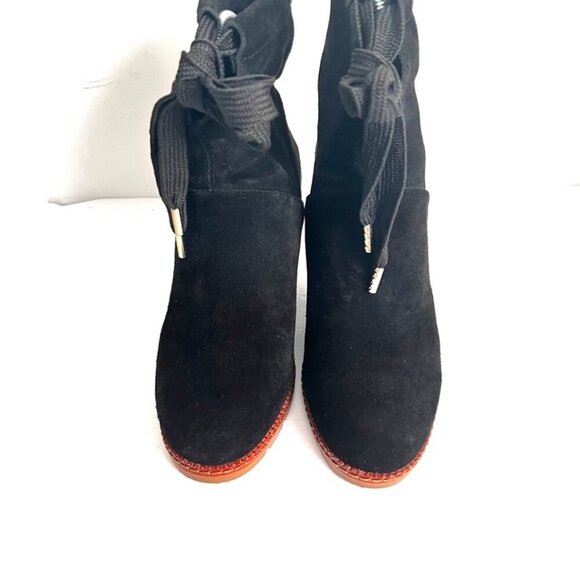 Kate Spade Saunders Suede Wedge Ankle Boots - Picture 8 of 9